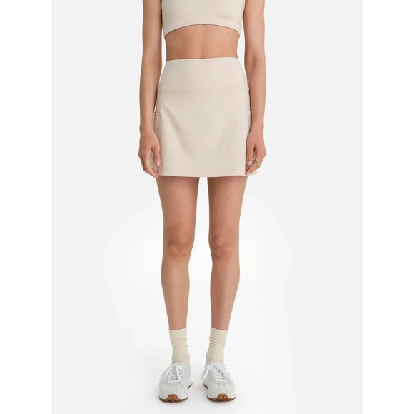 MATE THE LABEL WOMEN'S ORGANIC COTTON TENNIS SKORT W/POCKETS NWOT BONE SZ S - Picture 1 of 8